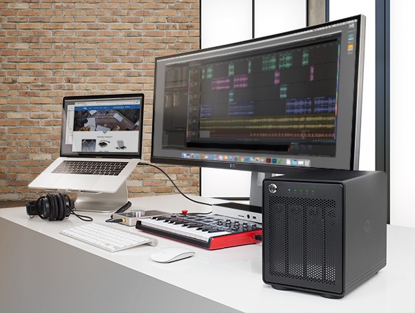 Edit, view, stream, and produce more with ThunderBay in your 2K, 4K, and audio production workflow.