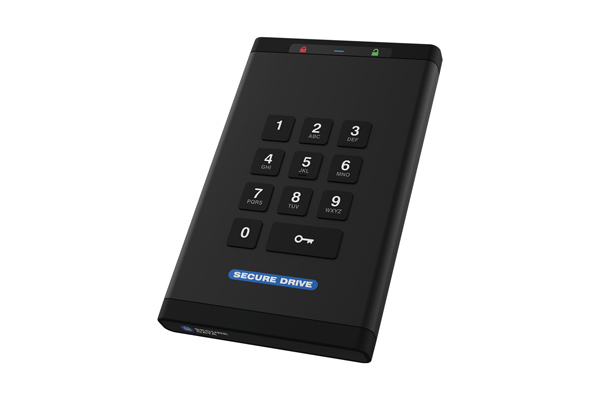 SecureDrive Hardware-Encrypted, External Portable Drive with Keypad